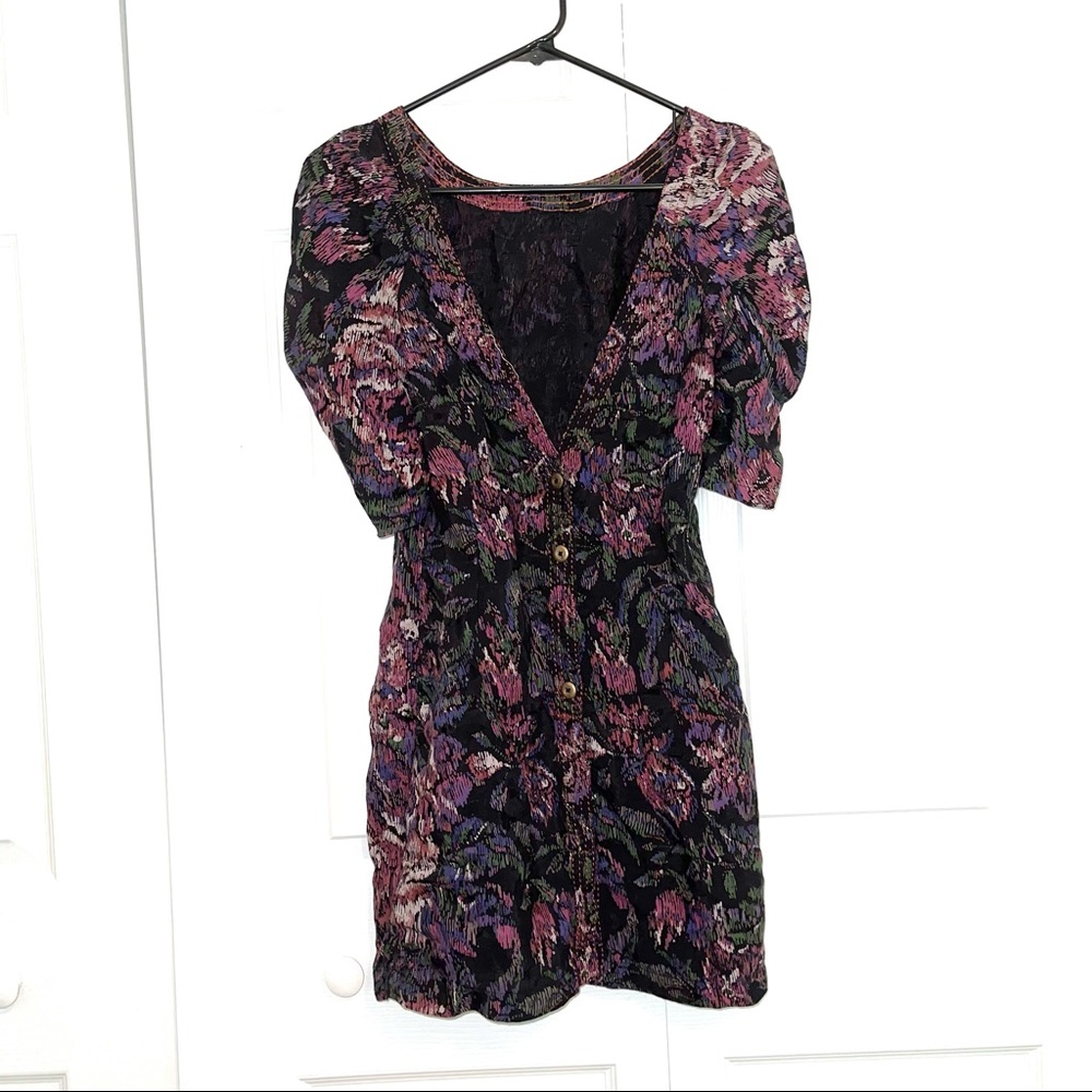 UO Ecote boho quarter length sleeve buttoned dress